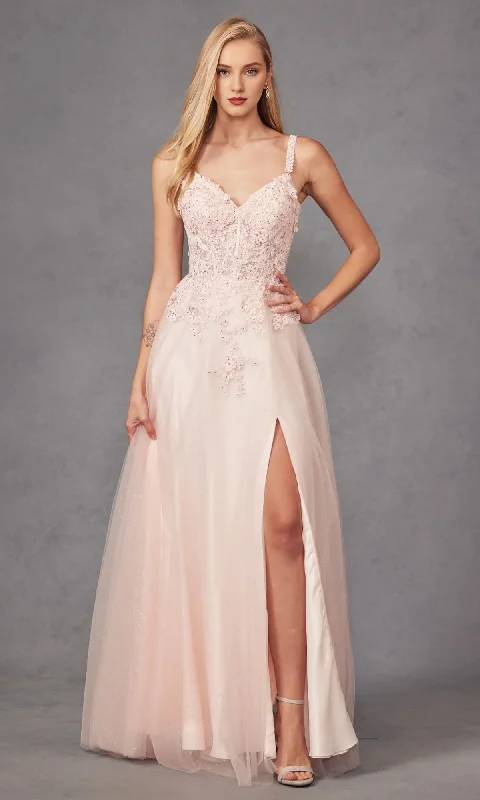 New Markdowns A-line V-neck lace embroidery and floor length Prom dress