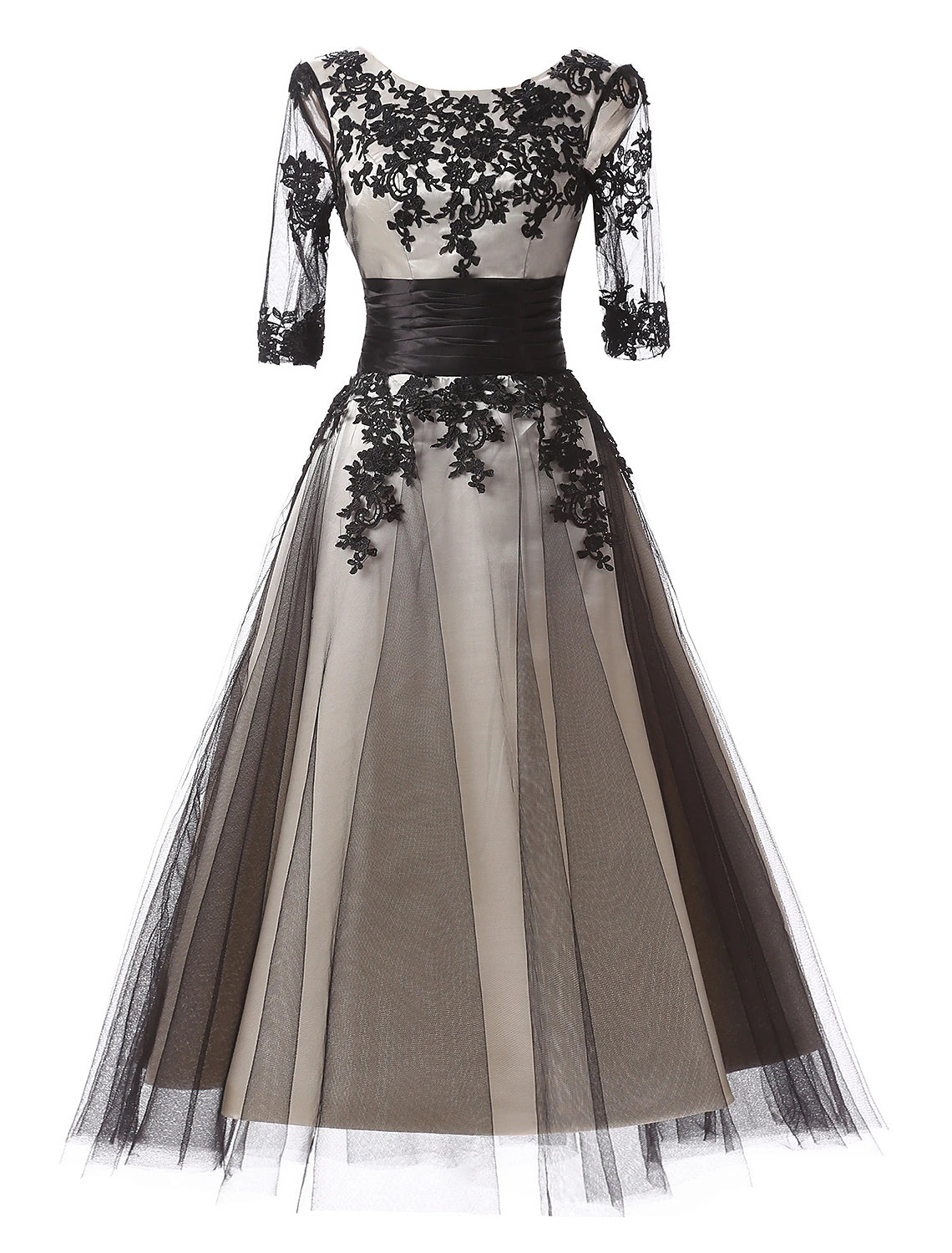 Final Markdown Ball Gown Evening Gown Color Block Dress Formal Evening Ankle Length Half Sleeve Jewel Neck Fall Wedding Guest Lace with Lace Insert Appliques Final Markdown Ball Gown Evening Gown Color Block Dress Formal Evening Ankle Length Half Sleeve Jewel Neck Fall Wedding Guest Lace with Lace Insert Appliques