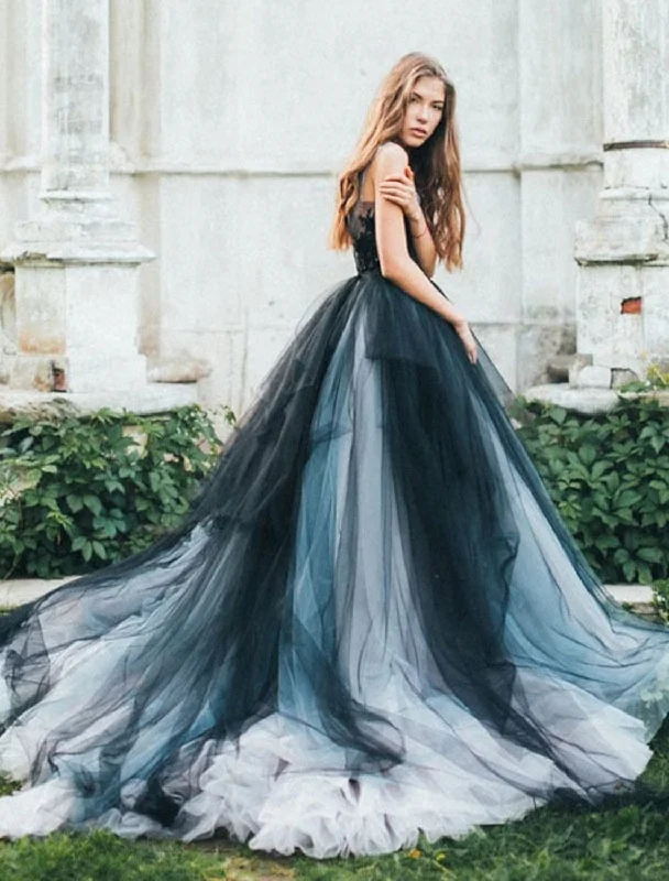 Limited Availability Ball Gown Evening Gown Color Block Dress Engagement Sleeveless V Neck Tulle V Back with Pleats Appliques