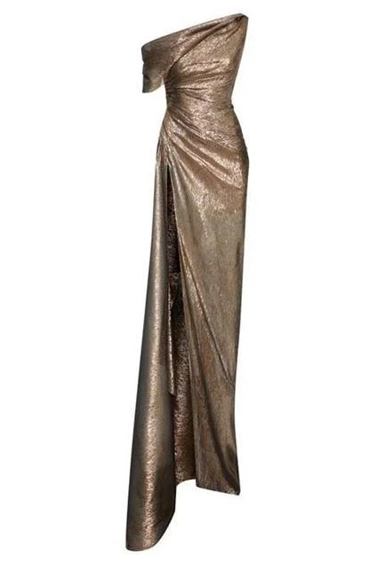 Don't Wait One Shoulder Draped Gown