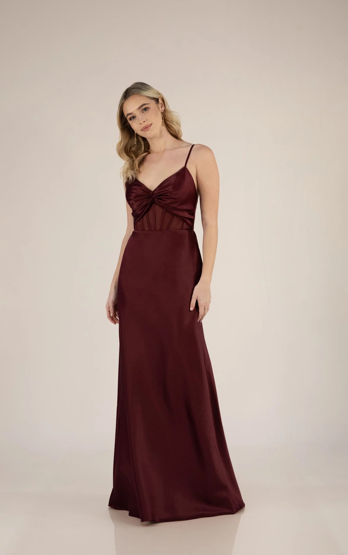 Super Bargain Modern Spaghetti Strap Bridesmaid Dress in Satin