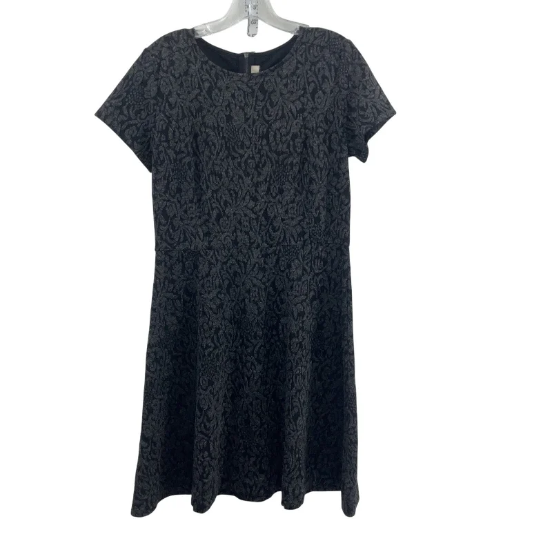 Quick Sale NWT Ann Taylor LOFT Women's Floral Jacquard Gray Fit & Flare Dress, Size 8