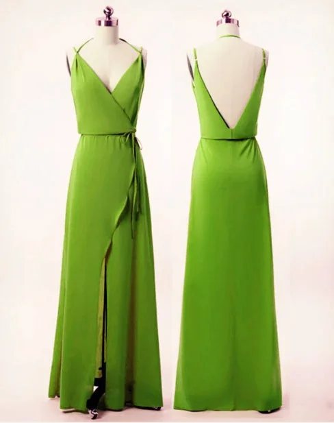 YEAR-End Clearance Elegant Boho Floor-length Bridesmaid Dresses Chiffon V Neck Split YEAR-End Clearance Elegant Boho Floor-length Bridesmaid Dresses Chiffon V Neck Split