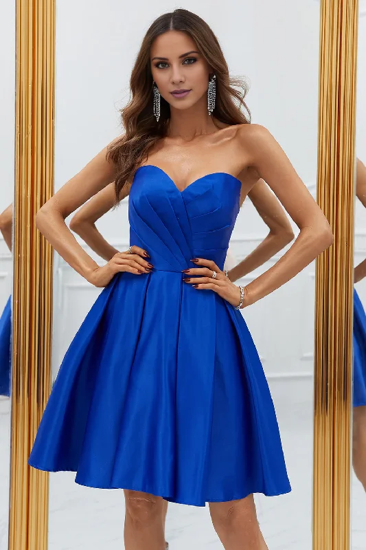 Deep Discounts Blue A-line Sweetheart Swinging Short Homecoming Dress
