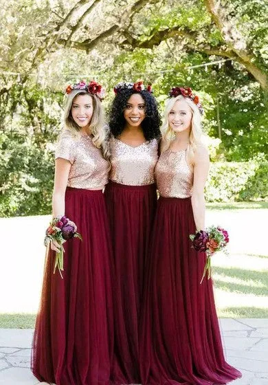 Today’s Deal Jewel Spaghetti T-shirt Sleeveless Short Sleeve Floor-length Tulle Sequins A-Line Dress