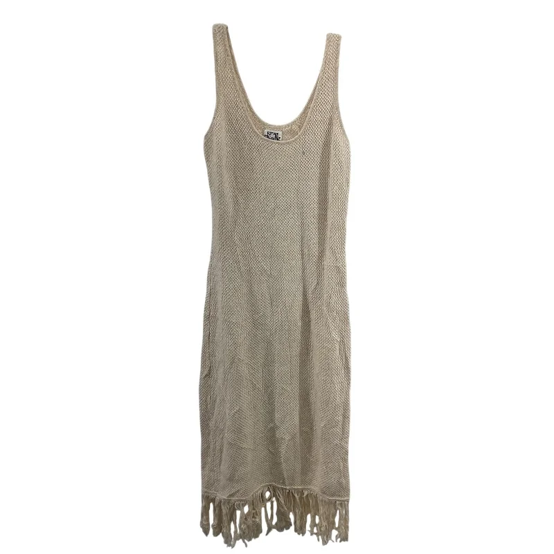 Weekend Deal Future Collective Women's Knit Fringe Cream Long Sweater Dress Cotton L Preowned Weekend Deal Future Collective Women's Knit Fringe Cream Long Sweater Dress Cotton L Preowned