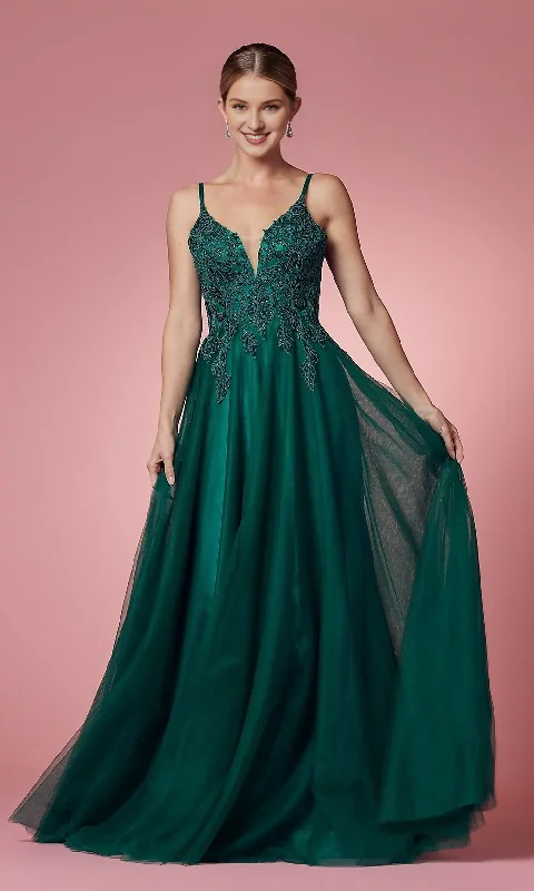 Price Drop A-shaped fitted V-neck embroidered bead decal and floor length Prom dress
