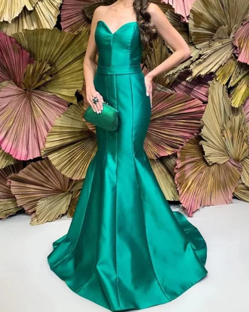 Early Bird Discount Mermaid Sweetheart Satin Dresses Strapless Floor-length Evening Dresses Early Bird Discount Mermaid Sweetheart Satin Dresses Strapless Floor-length Evening Dresses