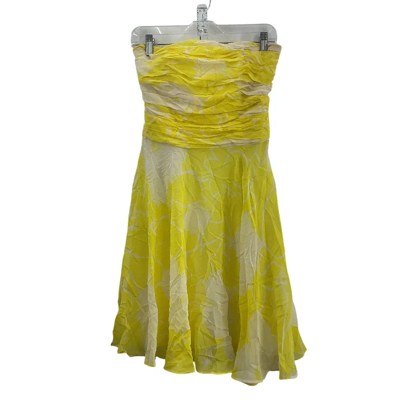 Fantastic Offers Banana Republic Silk A-Line Dress Women's Floral Strapless Yellow/White Size 2