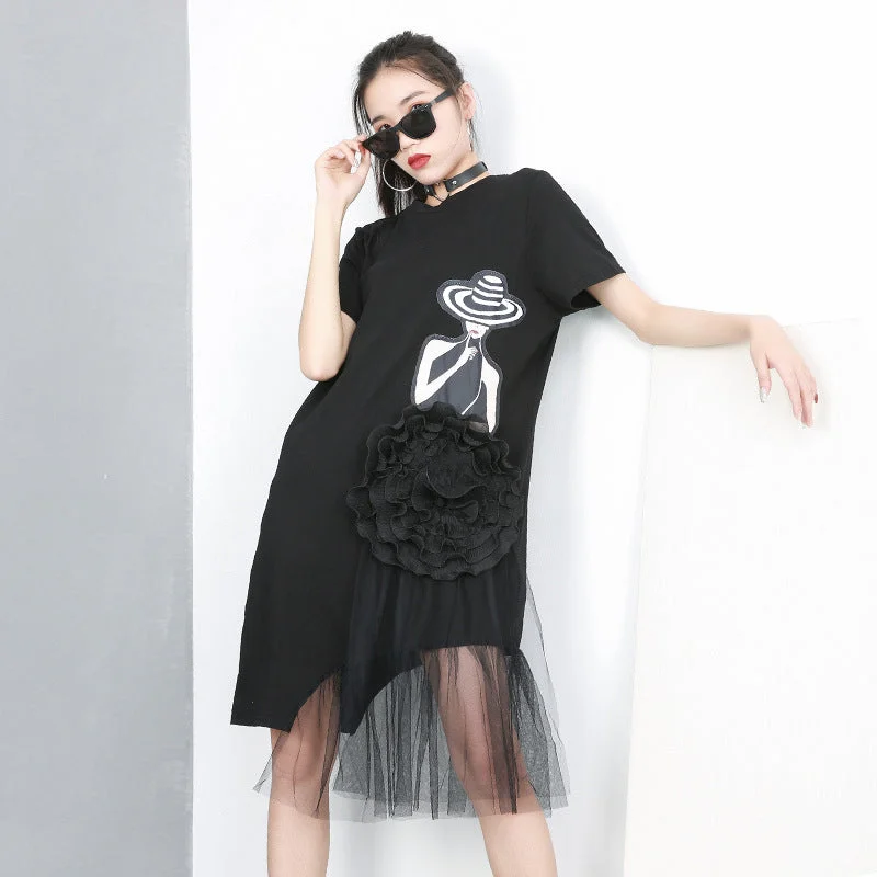 Special Discount Women's Spring/Summer O-Neck Short-Sleeved Loose Dress
