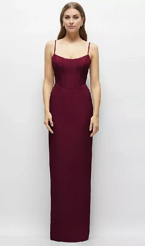 Price Fest Column Sheath Maxi Dress Corset Spaghetti Strap Long Bridesmaid Dresses
