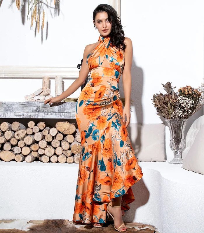Must-Have Deals Women's V-Neck Long Dress With Print