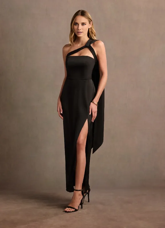 Season Finale Sale Strapless satin high slit and floor length evening gowns