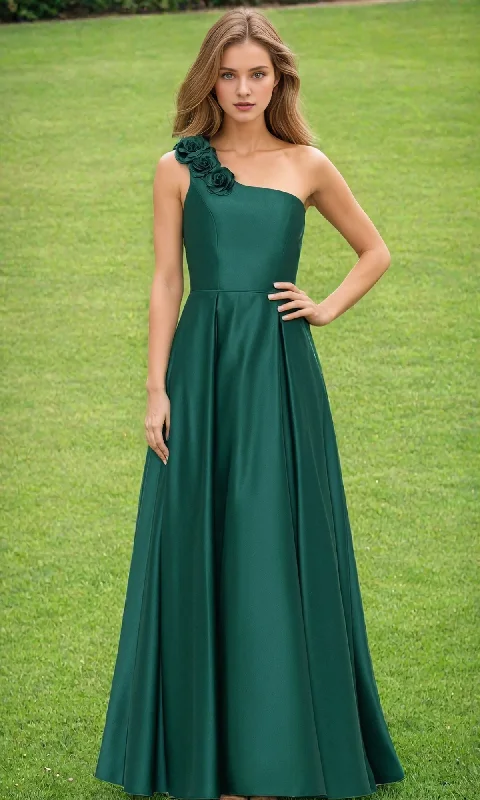 Final Clearance One shoulder long 3D asymmetrical floral lace up dress