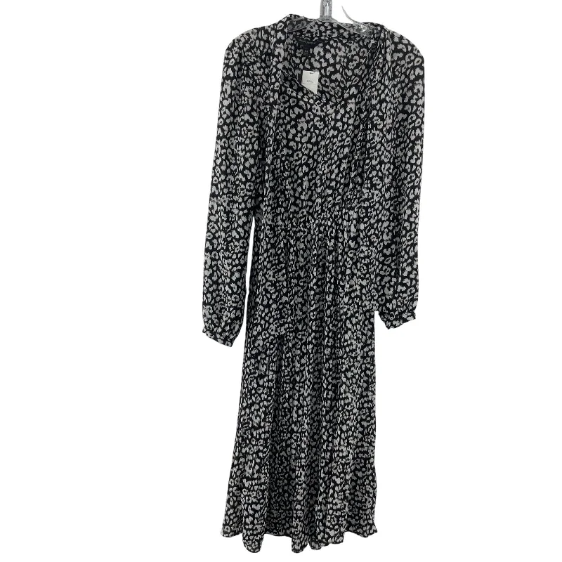 Today’s Deal NWT Banana Republic Black/White Leopard Printed A-Line Long Dress XXS Women's