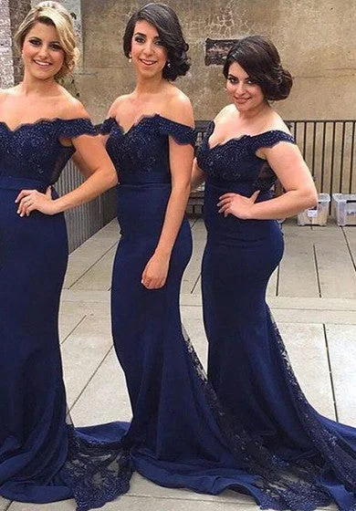Stock Clearance Sexy Off-the-shoulder Mermaid Lace Bridesmaid Dress 2018 Sweep Train Stock Clearance Sexy Off-the-shoulder Mermaid Lace Bridesmaid Dress 2018 Sweep Train