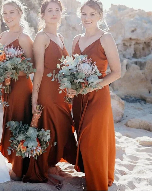 Exclusive Savings Beach Bridesmaid Dresses Spaghetti Straps V Neck Split Simple Wedding Guest Party Dresses Exclusive Savings Beach Bridesmaid Dresses Spaghetti Straps V Neck Split Simple Wedding Guest Party Dresses