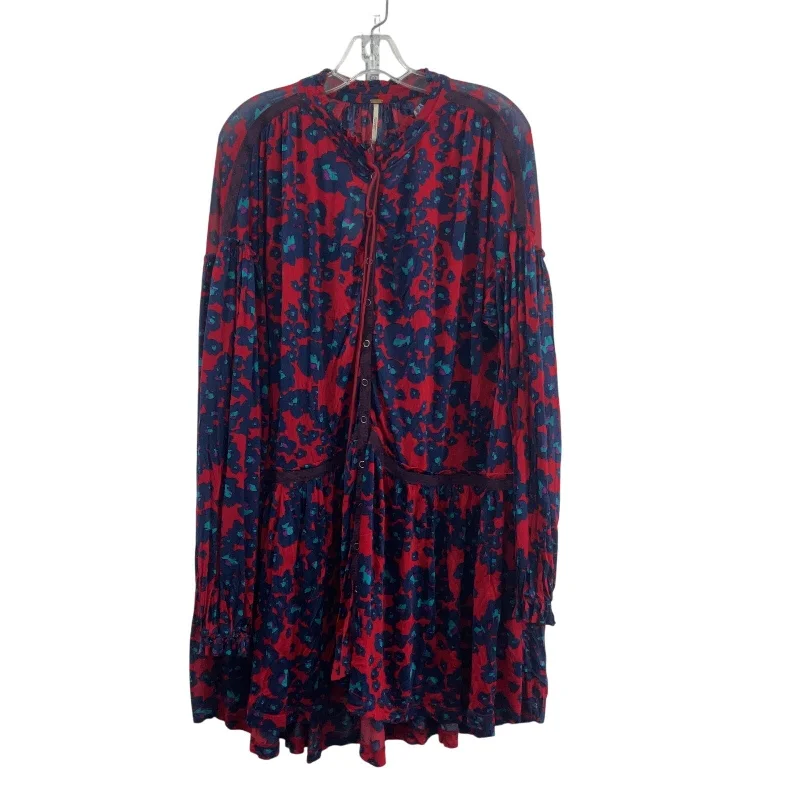 Low Prices Free People Women's Floral Peasant Lace Flowy Midi Blouson Dress L Red/Blue NWT Low Prices Free People Women's Floral Peasant Lace Flowy Midi Blouson Dress L Red/Blue NWT