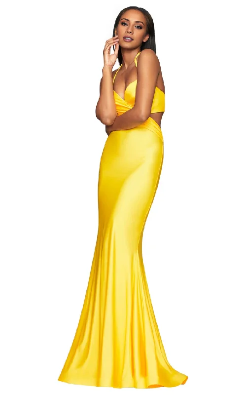 Great Bargains V-neck pleated slim fit side hollow and floor length evening dress