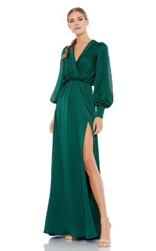 Price Rollback A-line V-neck with side slits and floor-length evening dress