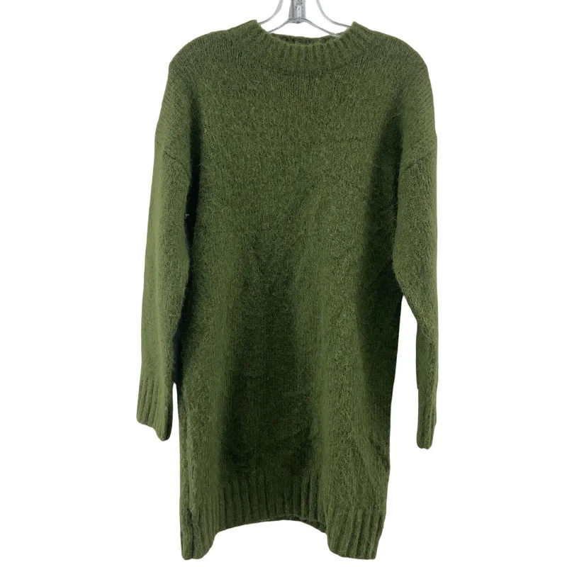 Don't Wait Topshop Green Knit Fuzzy Crewneck Sweater Dress, Size 4, Preowned Women's Don't Wait Topshop Green Knit Fuzzy Crewneck Sweater Dress, Size 4, Preowned Women's