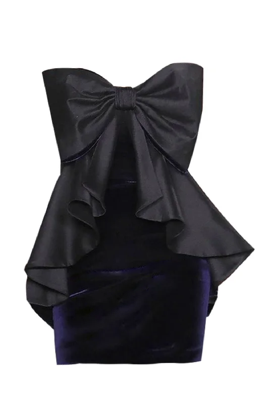 Steals and Deals Bow Peplum Mini Dress