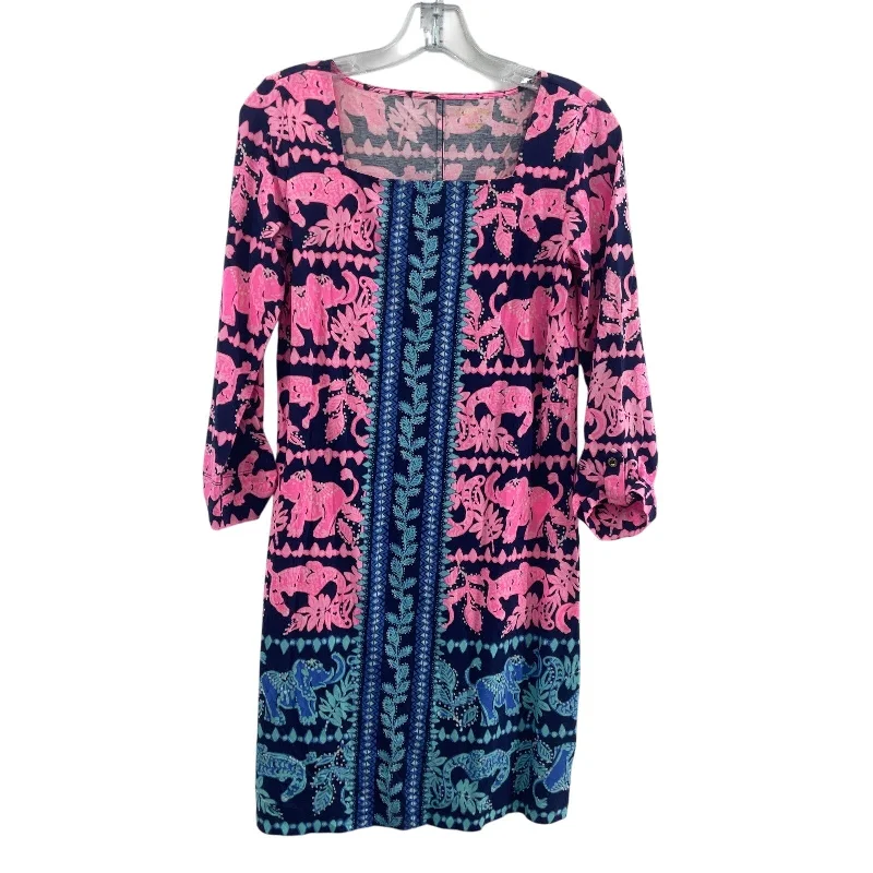 Low Prices Lilly Pulitzer Women's Bohemian Pink & Blue Midi Shift Dress - XS Preowned Low Prices Lilly Pulitzer Women's Bohemian Pink & Blue Midi Shift Dress - XS Preowned
