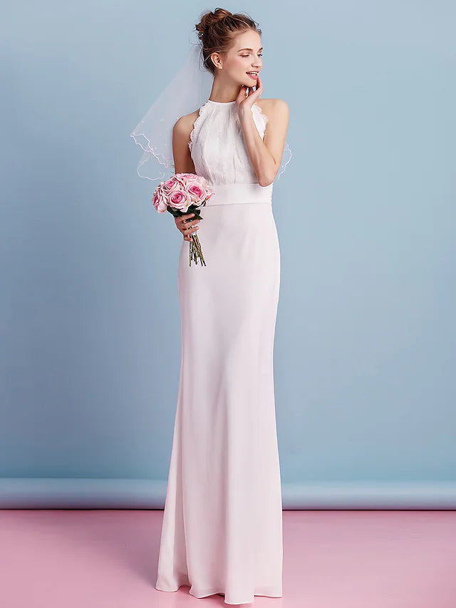 Overstock Sale Hall Boho Wedding Dresses Floor Length Sleeveless Halter Chiffon With Lace Overstock Sale Hall Boho Wedding Dresses Floor Length Sleeveless Halter Chiffon With Lace