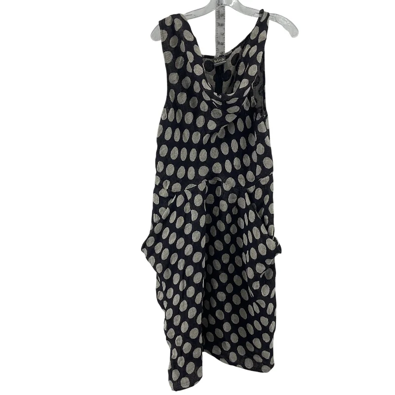 Year-End Sale Klok Black & Beige Polka Dot Linen Long Tank Dress W Pockets Women's L Preowned Year-End Sale Klok Black & Beige Polka Dot Linen Long Tank Dress W Pockets Women's L Preowned