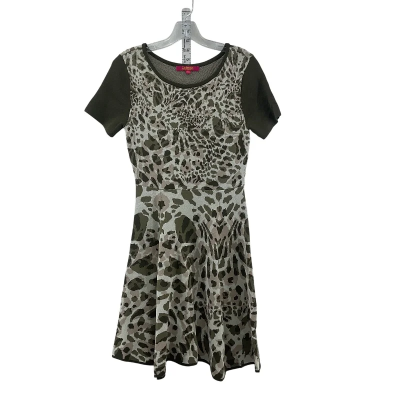 Deal Frenzy Catherine Malandrino Women's Leopard Print Beige Midi Fit & Flare Dress, S Deal Frenzy Catherine Malandrino Women's Leopard Print Beige Midi Fit & Flare Dress, S