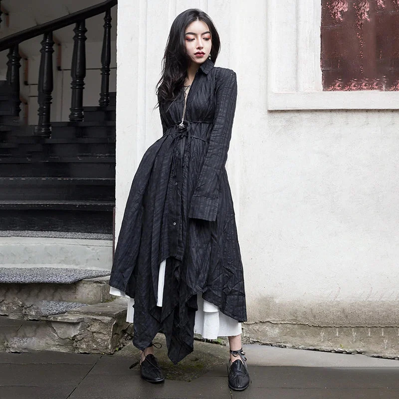 Best Seller Women's Spring/Summer Cotton Long-Sleeve V-Neck Dress