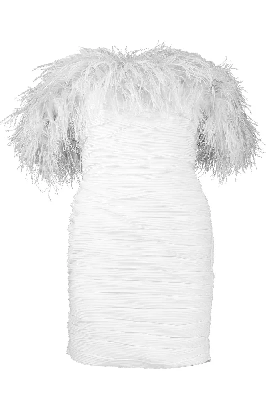 Limited Time Zion Mini Pleated Dress- Ivory