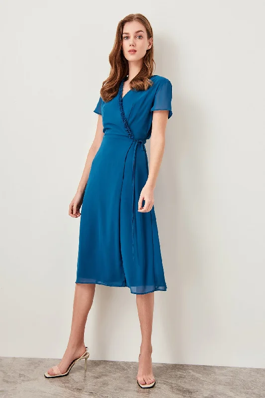 Price Drop Women's V-Neck A-Line Dress