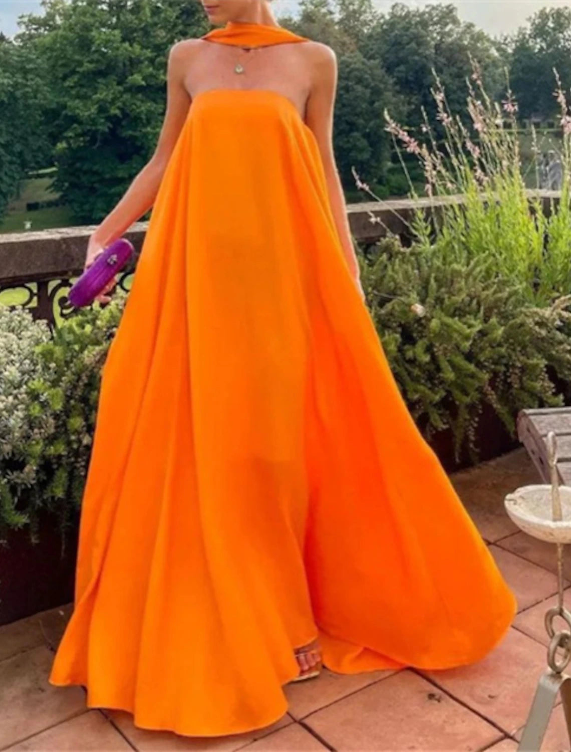 Special Offer A-Line Wedding Guest Dress Fairy Dress Tie Floor Length Sleeveless Strapless Stretch Chiffon with Pleats Shawl