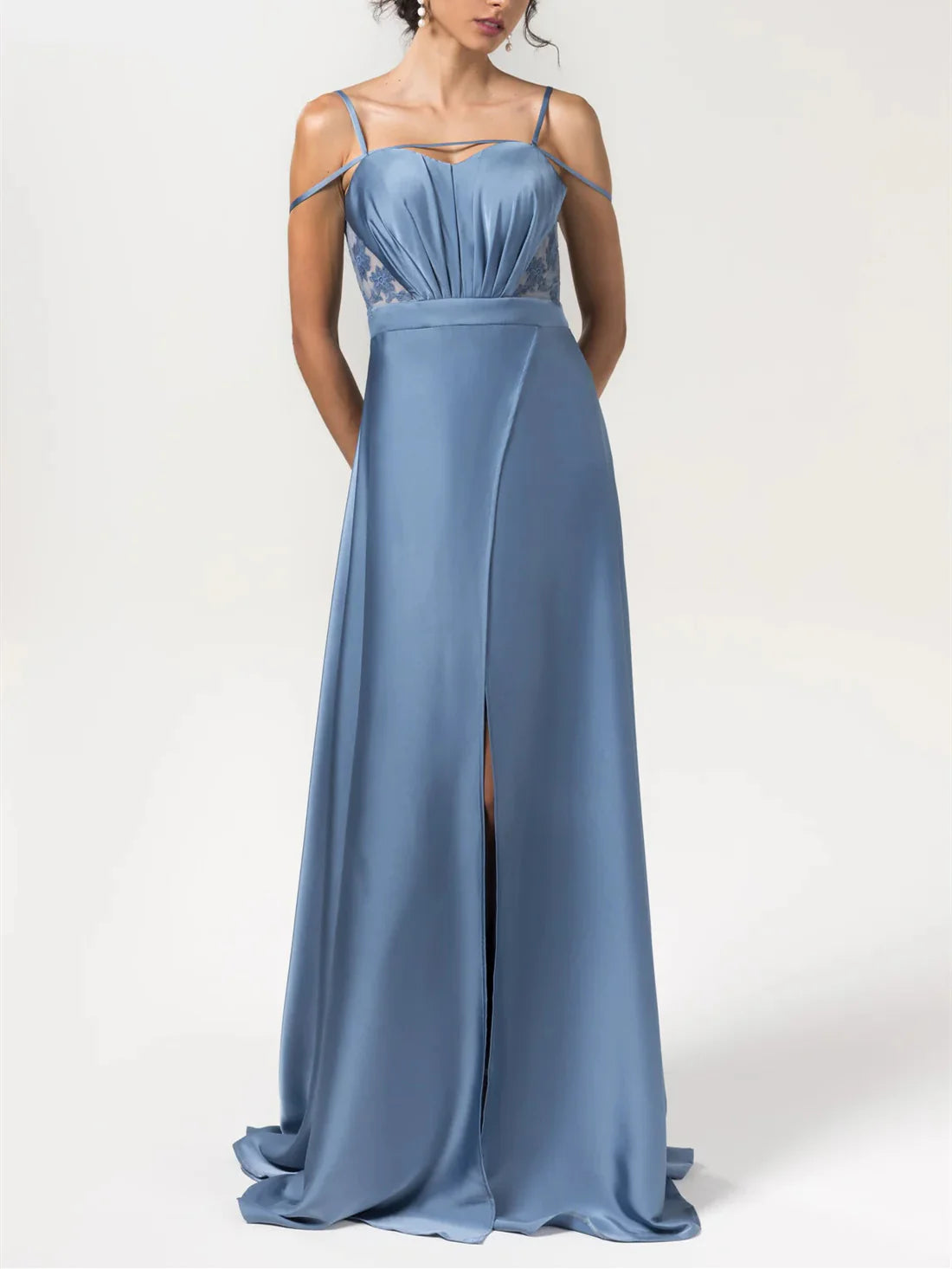 Warehouse Sale A-Line Spaghetti Straps Floor-Length Satin Bridesmaid Dresses Wedding Guest Dresses Warehouse Sale A-Line Spaghetti Straps Floor-Length Satin Bridesmaid Dresses Wedding Guest Dresses