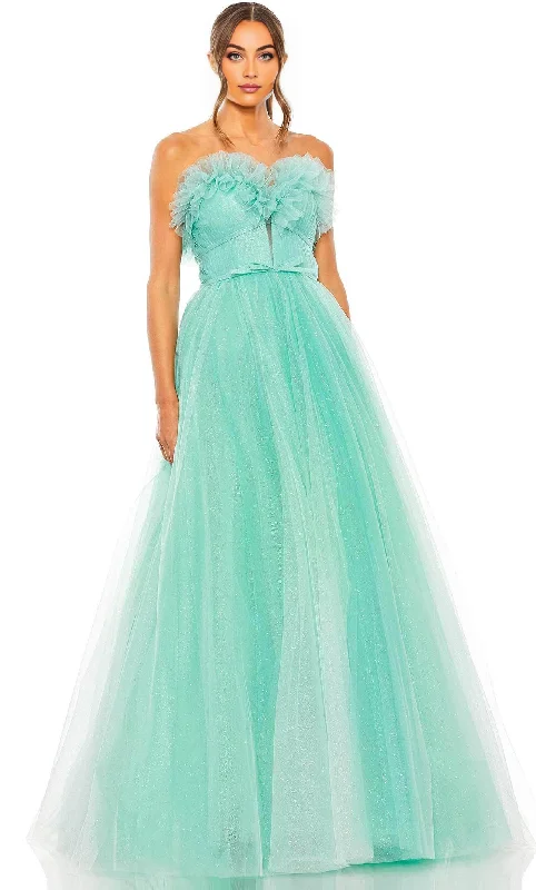 Special Savings A-Line Princess Glitter Tulle Strapless Prom Dress Ballgown
