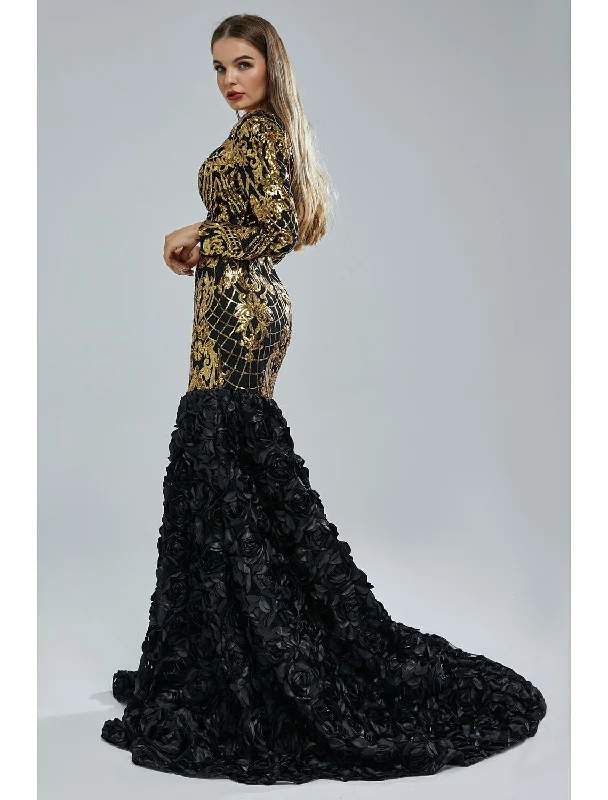 Weekend Flash Sale Mermaid / Trumpet Evening Gown Elegant Dress Engagement Court Train Long Sleeve V Neck Sequined with Sequin Weekend Flash Sale Mermaid / Trumpet Evening Gown Elegant Dress Engagement Court Train Long Sleeve V Neck Sequined with Sequin