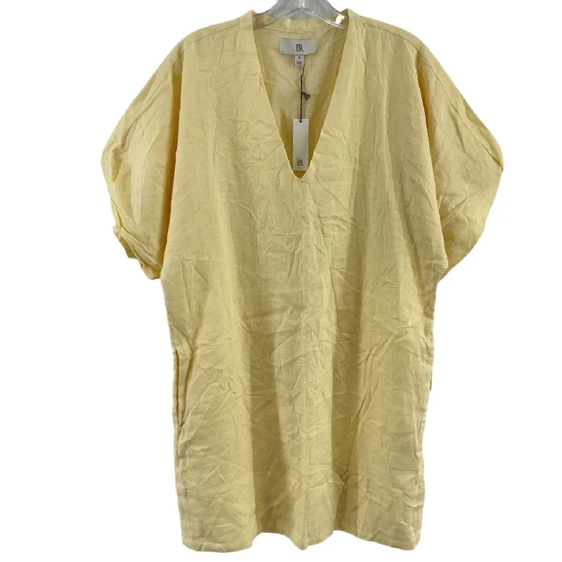 Members Only BR Butter Yellow Linen Puff Sleeve V-Neck Pockets Sheath Dress Women’s Small NWT Members Only BR Butter Yellow Linen Puff Sleeve V-Neck Pockets Sheath Dress Women’s Small NWT