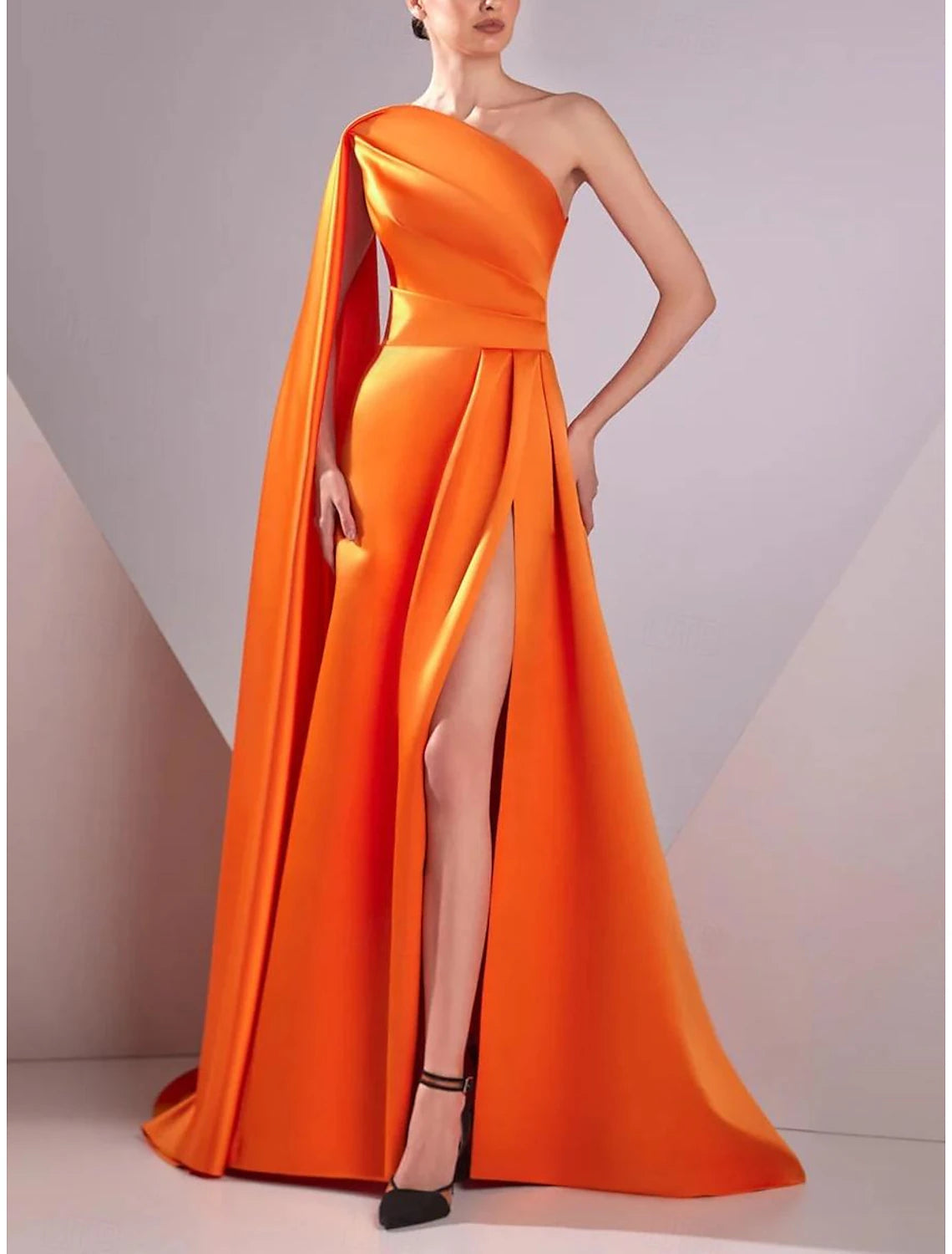 Final Markdown A-Line Evening Gown Elegant Formal Evening Dresses Floor Length Sleeveless One Shoulder Pocket Satin with Ruched Final Markdown A-Line Evening Gown Elegant Formal Evening Dresses Floor Length Sleeveless One Shoulder Pocket Satin with Ruched