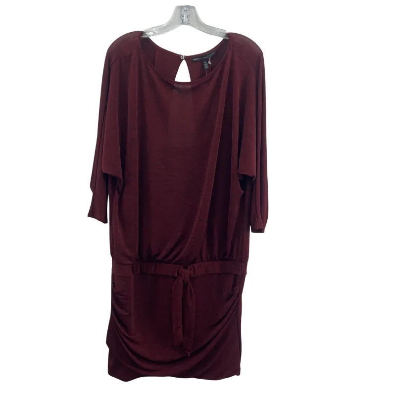 Midnight Madness NWT WHBM Women's Dark Marled Red Blouson Long Dress, Polyester, M