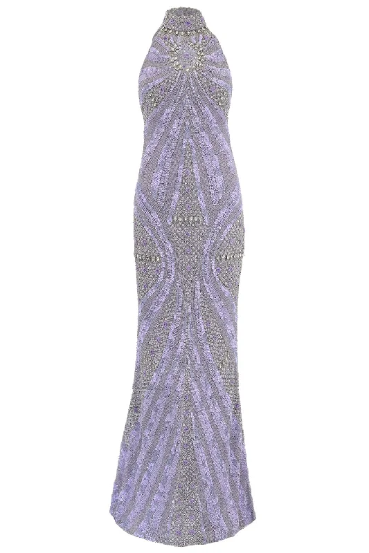 Quick Sale Halter Neck Beaded Gown
