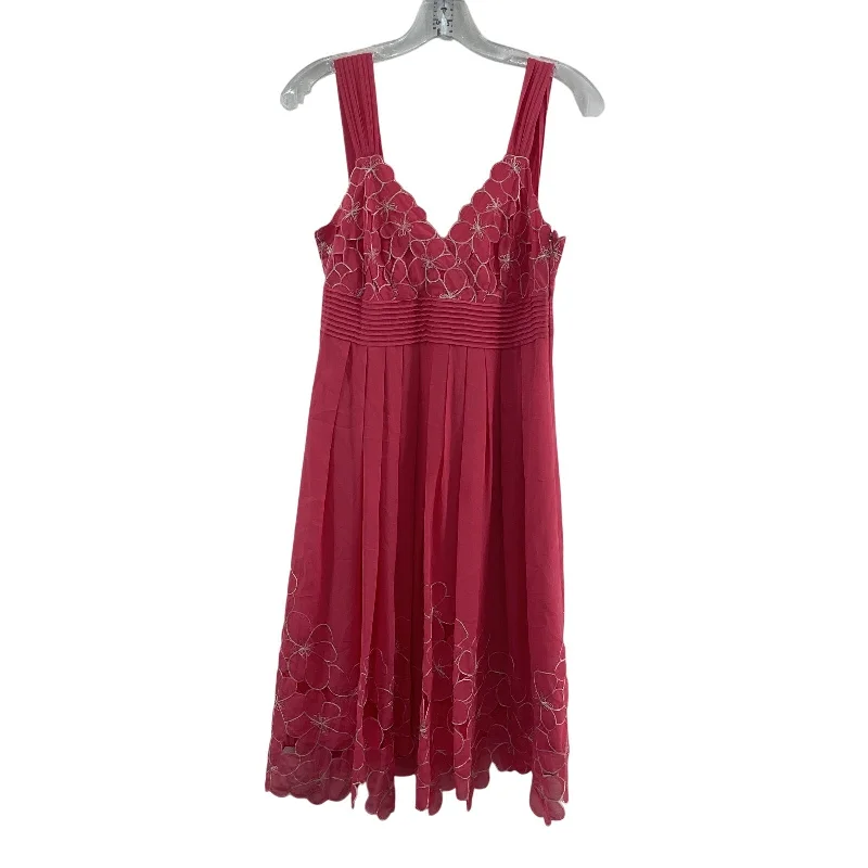 Fantastic Deals Antonio Melani Pink A-Line Floral Scallop Women's Dress Size 4 Polyester Long
