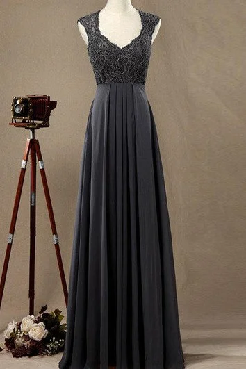 Markdown Madness Floor-length Strapped Chiffon&Lace Dress