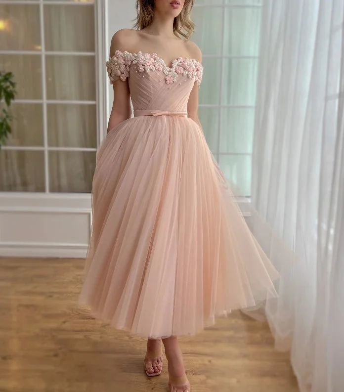 Unbeatable Prices 3D Flower A-line Lace Appliques Prom Dresses for Women Tulle Wedding Dress lovely Long Skirt Unbeatable Prices 3D Flower A-line Lace Appliques Prom Dresses for Women Tulle Wedding Dress lovely Long Skirt