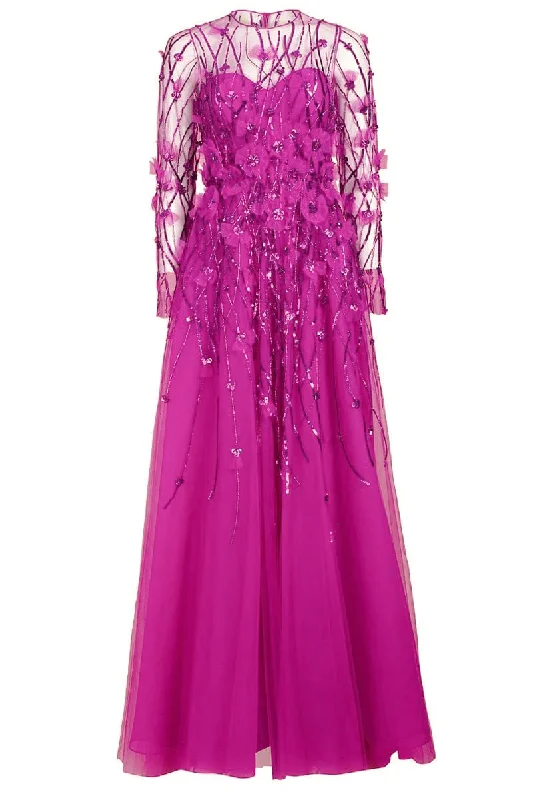 Time-Limited Offer Tulle Sequin Floral Gown