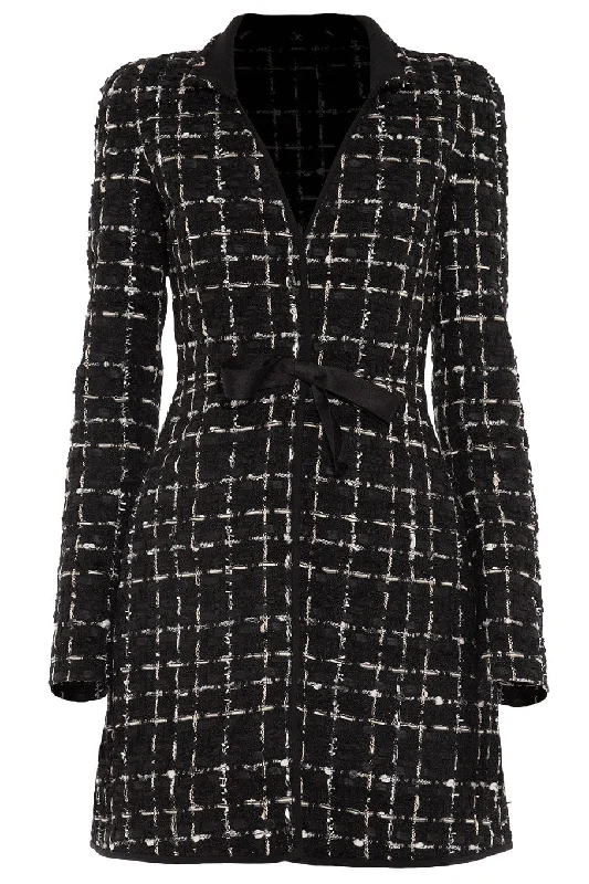 Savings Galore Tweed Check Long Sleeve Dress