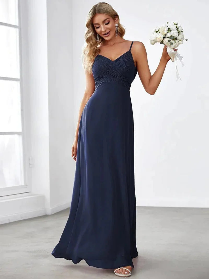 Price Fest Elegant cross front cowl back dress in navy wide
