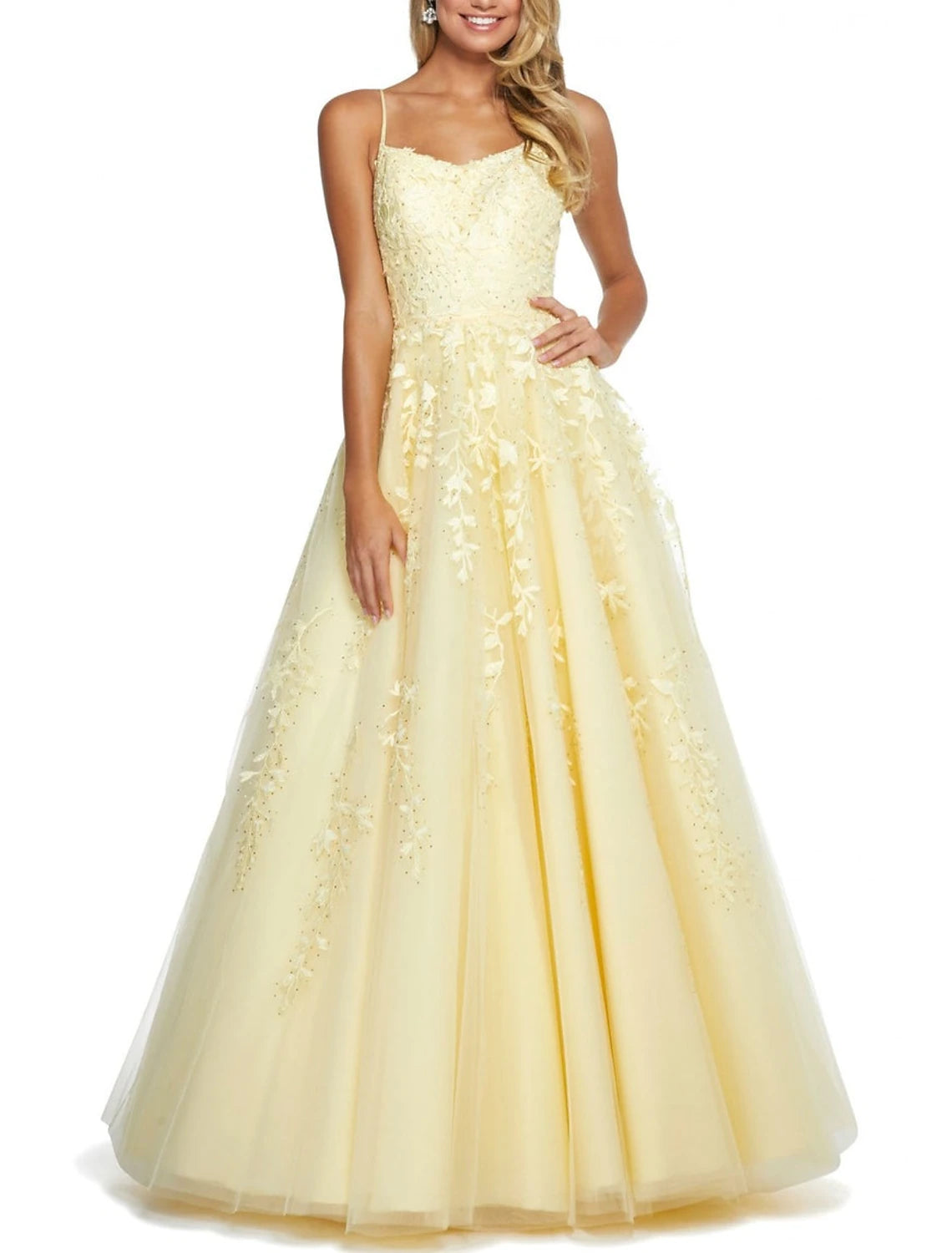 Steals and Deals A-Line Prom Dresses Elegant Dress Formal Prom Floor Length Sleeveless Spaghetti Strap Lace Backless with Glitter Embroidery Appliques Steals and Deals A-Line Prom Dresses Elegant Dress Formal Prom Floor Length Sleeveless Spaghetti Strap Lace Backless with Glitter Embroidery Appliques