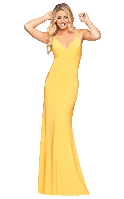 Discount Deals V-neck lace up back chiffon and floor length evening gown
