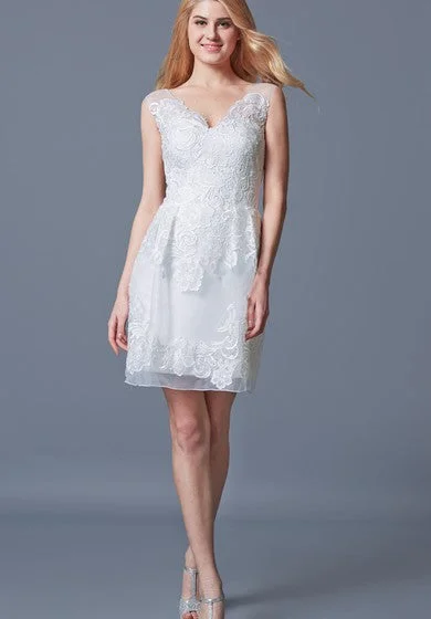 Markdowns Elegant Sleeveless A-line Short Lace Dress With Pleats